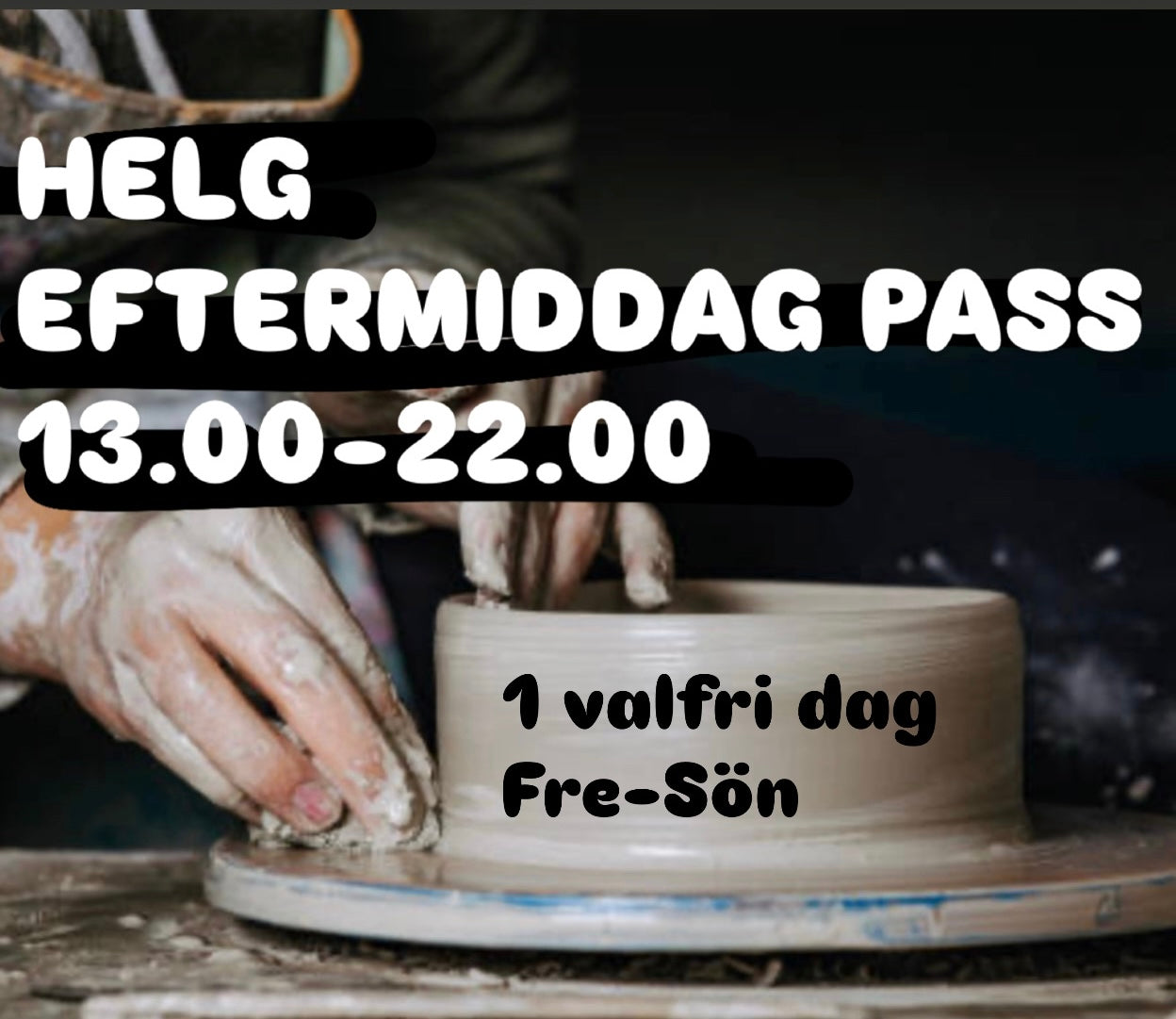 Eftermiddagpass Fre-Sön (4 dagar)