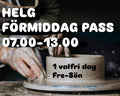 Förmiddagpass Fre-Sön (4 dagar)