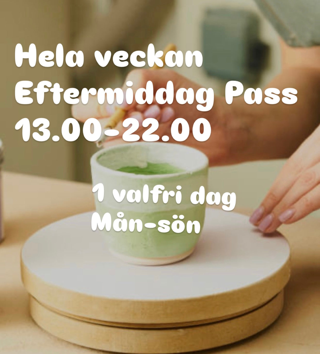 Eftermiddagspass Mån-Sön (4 dagar)